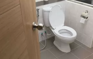 measuring a toilet rough in