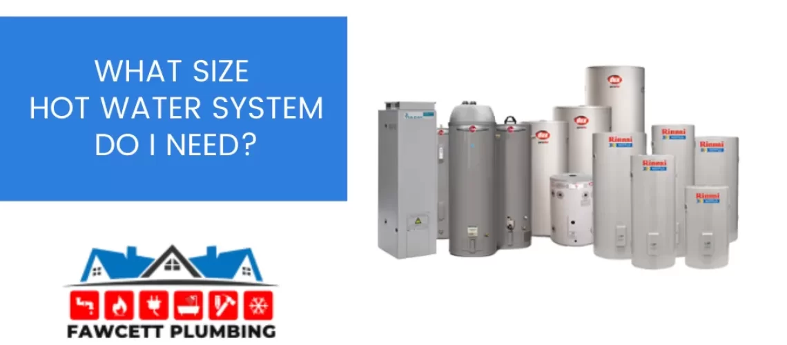hot water system sizes banner image
